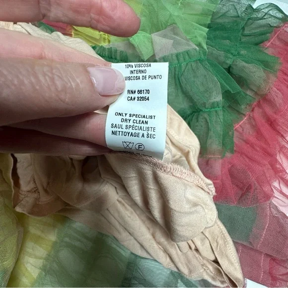 FINAL Bl^nk London x Anthropologie Rainbow Tulle Tiered Ruffle Midi Dress - Picture 11 of 15